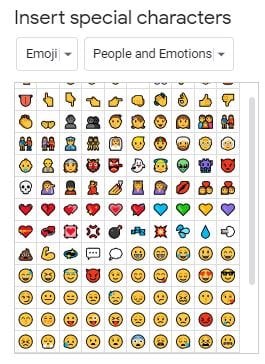 inserting emojis